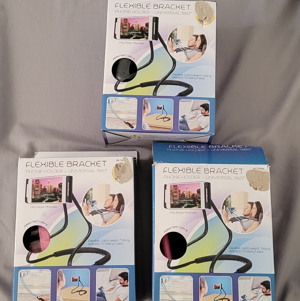 3x flexible bracket phone holders for one price
